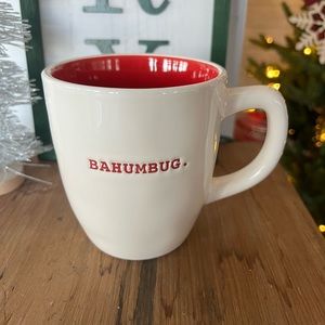 Rae Dunn | Bahumbug Typewriter Coffee Mug Holiday Red Interior